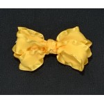 Yellow Gold Double Ruffle Bow - 3 Inch